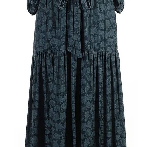 Banana Republic Peacock Green Floral Midi Dress - Picture 5 of 9